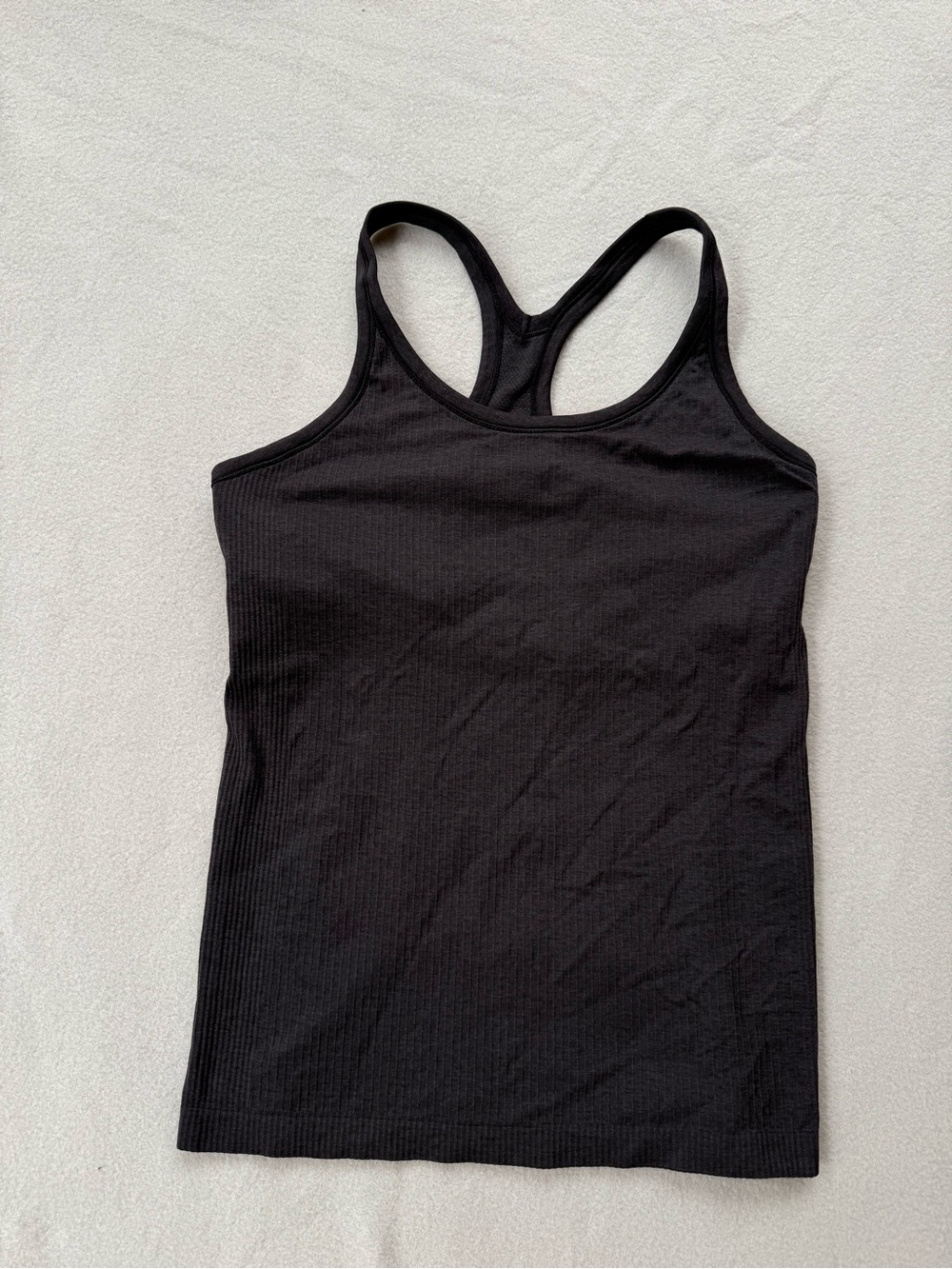 Lululemon Ebb To Street Tank Black Women Sz 10 Ribbed Racerback Top Bra (No Pads